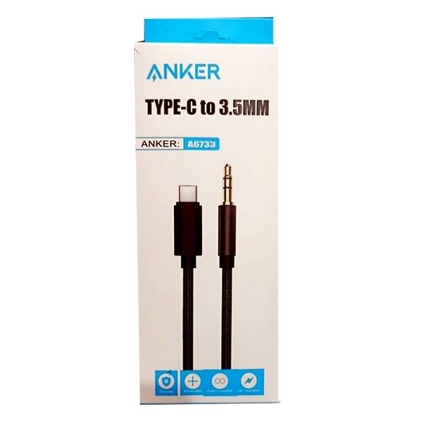 کابل تایپ C به AUX انکر مدل A6733 تبدیل USB-C به جک 3.5 میلیمتری
